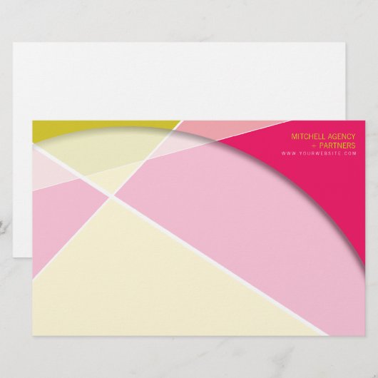 Crisiscross-geometrische patroonstijlvolle kunst briefpapier (Voorkant / Achterkant)