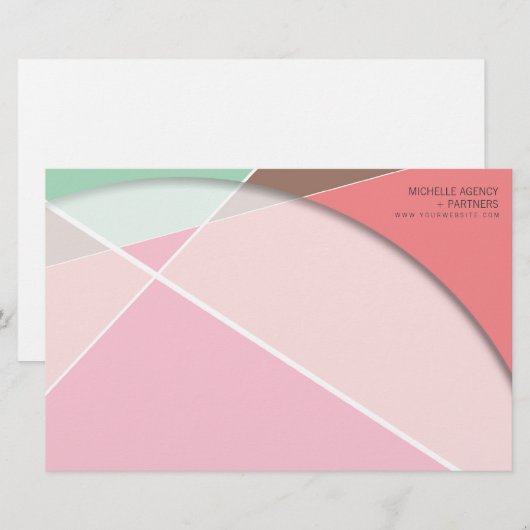 Crisiscross-geometrische patroonstijlvolle kunst briefpapier (Voorkant / Achterkant)