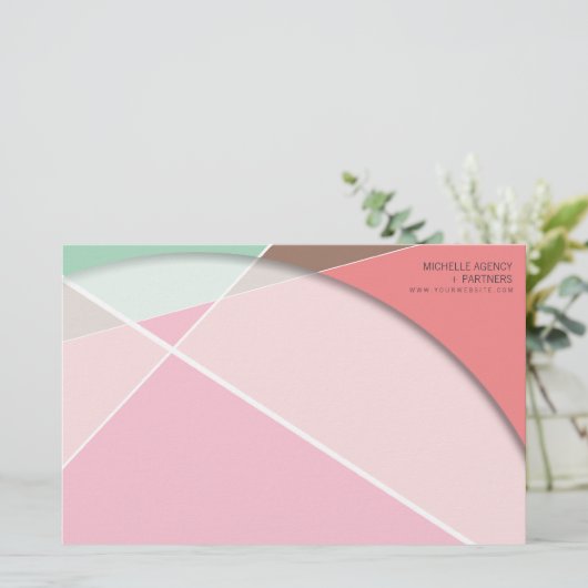 Crisiscross-geometrische patroonstijlvolle kunst briefpapier (Staand voorkant)