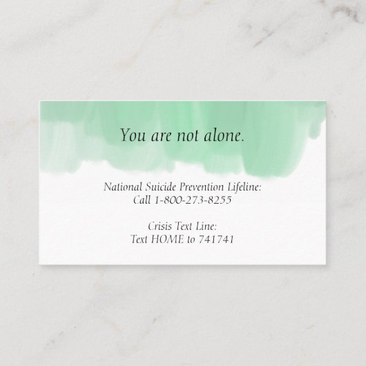 crisiskaarten visitekaartje (Achterkant)