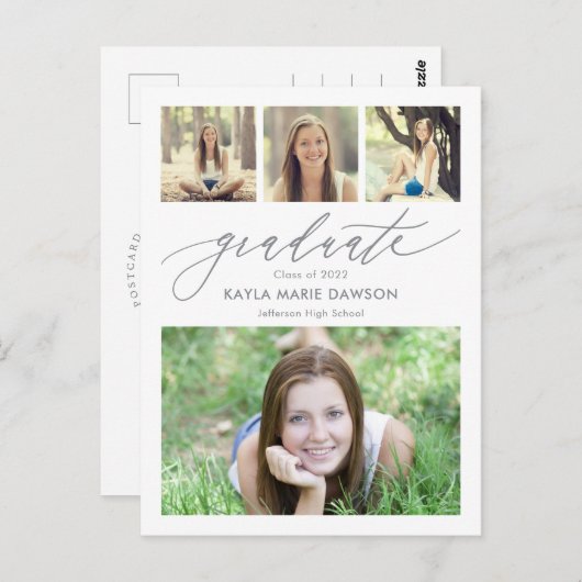 Crisiskleurig, bewerkbaar Afstuderen Briefkaart (Voorkant / Achterkant)