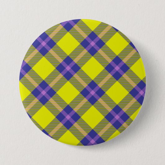 Crisiskleurig Tartanpatroon Ronde Button 7,6 Cm (Voorkant)