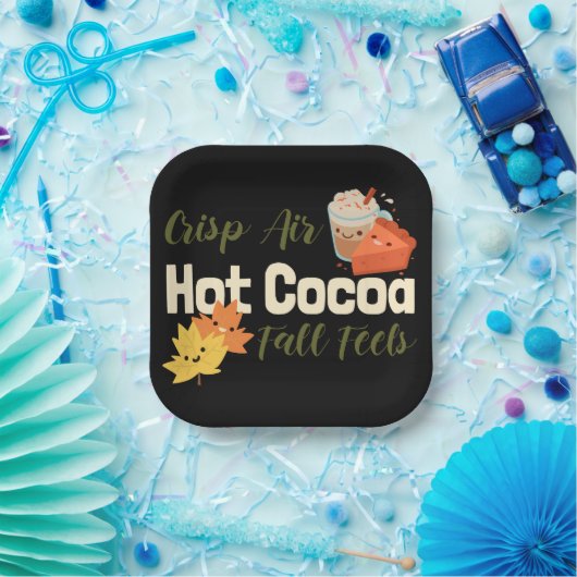 Crisp Air Hot Cacao Herfst Voelt Papieren Bordje (Feest)
