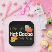 Crisp Air Hot Cacao Herfst Voelt Papieren Bordje (Feest)