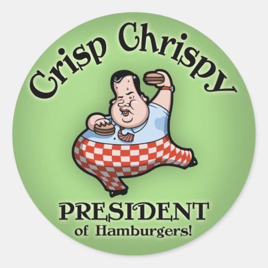 Crisp Chrispy Prez van Burgers Ronde Sticker (Voorkant)