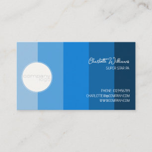 CRISP CONTEMPORARY BLUE COLOR STRIPES COMPANY LOGO VISITEKAARTJE