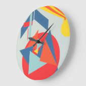 Crisp Contemporary of Blue and Orange Wall Clock Grote Klok (Hoek)