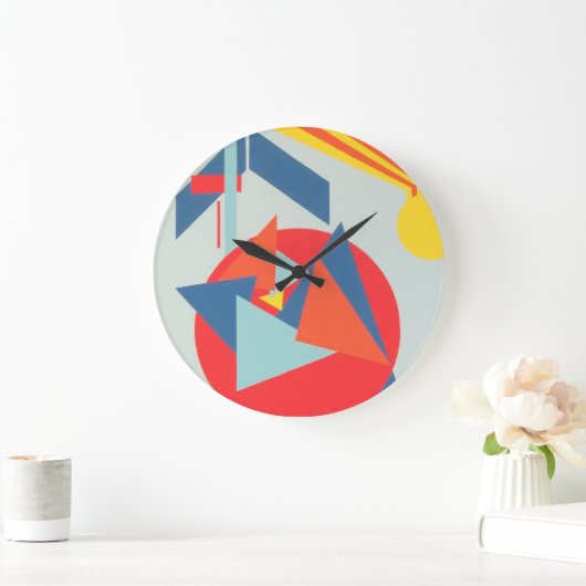 Crisp Contemporary of Blue and Orange Wall Clock Grote Klok (Huis)