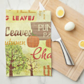 Crisp Dagen van Herfst Herfst Thema Keukenhanddoek (Quarter Fold)