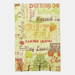 Crisp Dagen van Herfst Herfst Thema Keukenhanddoek