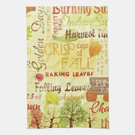 Crisp Dagen van Herfst Herfst Thema Keukenhanddoek (Verticaal)