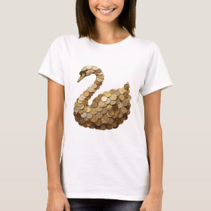 Crisp Gold GOUDE ZWAAN Artistiek Motief T-shirt