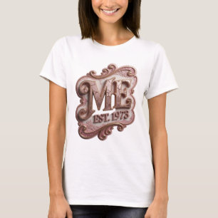 Crisp Gold ME EST 1973 Design T-shirt