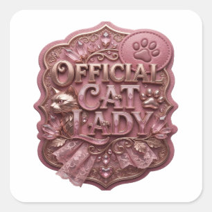 Crisp Gold OFFICIËLE KATTENVROUW Decal Kunst Vierkante Sticker