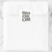 Crisp Gray BROOKLYN Stickerontwerp Vierkante Sticker (Tas)