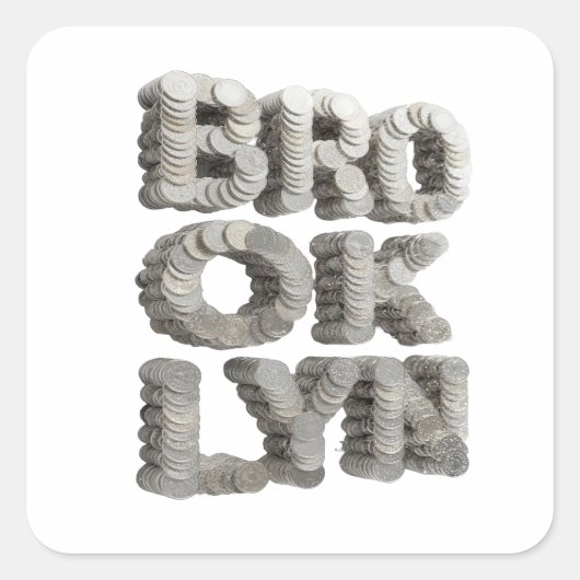 Crisp Gray BROOKLYN Stickerontwerp Vierkante Sticker (Voorkant)