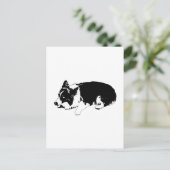 crisp hallo, corgi kalm briefkaart (Staand voorkant)