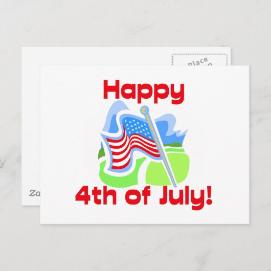 Crisp Happy 4th van juli Kleuren Briefkaart (Voorkant / Achterkant)