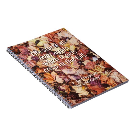 "Crisp Herfst" Fitzgerald, Gatsby, Spiral Notitieb Notitieboek (Rechterzijde)