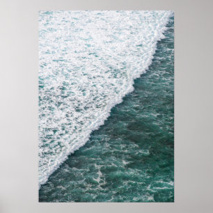 Crisp Ocean Wave - Luchtfoto Kustfotografie voor Poster