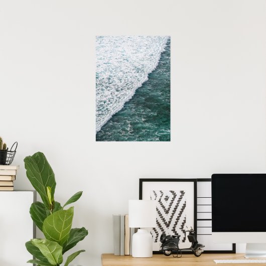 Crisp Ocean Wave - Luchtfoto Kustfotografie voor Poster (Thuiskantoor)