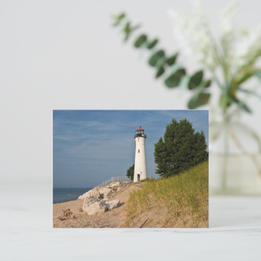 Crisp Point Lighthouse Briefkaart (Staand voorkant)