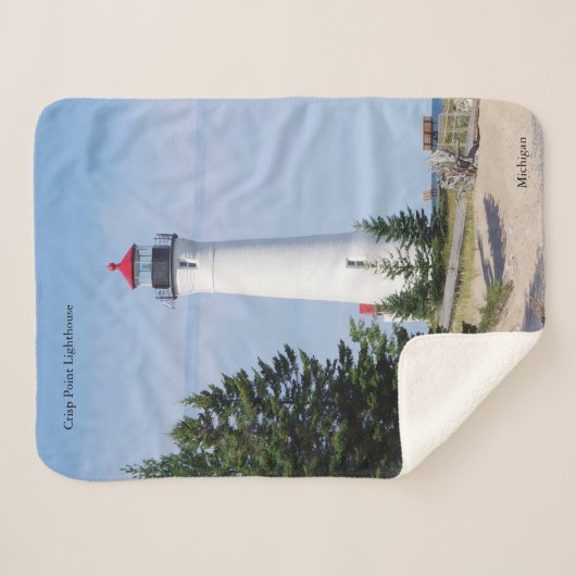 Crisp Point Lighthouse sherpa blanket Sherpa Deken (Voorkant (horizontaal))