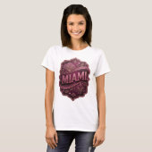 Crisp Roze MIAMI Grafische T-shirt (Voorkant volledig)