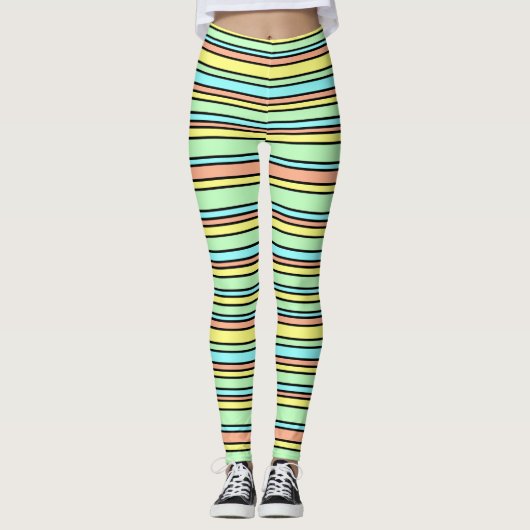 Crisp Sherbet Stripes Leggings (Voorkant)