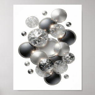 Crisp Silver DIAMONDEN ZIJN EEN MEISJE ZIJN BESTE Poster