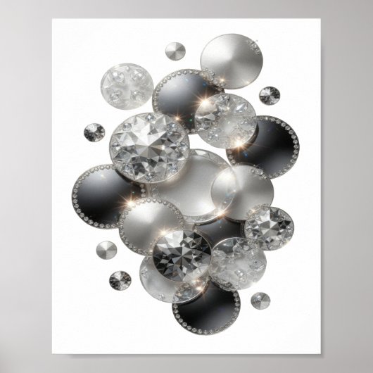 Crisp Silver DIAMONDEN ZIJN EEN MEISJE ZIJN BESTE Poster (Voorkant)