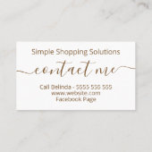 Crisp White en Boho Floral Antler Personal Shopper Visitekaartje (Achterkant)