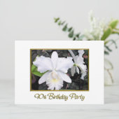 Crisp White Orchids Birthday Party 90 Kaart (Staand voorkant)