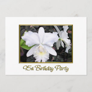Crisp White Orchids Birthday Party 95 Kaart