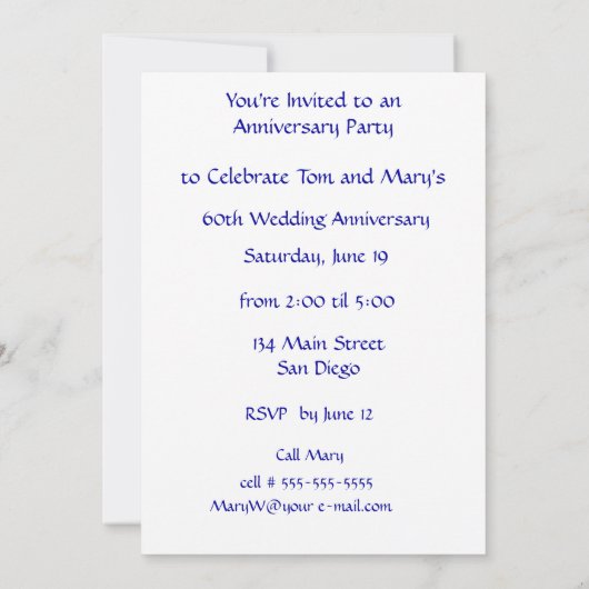 Crisp White Orchids Jubileum Party 60 Kaart (Achterkant)