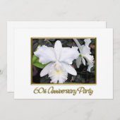 Crisp White Orchids Jubileum Party 60 Kaart (Voorkant / Achterkant)
