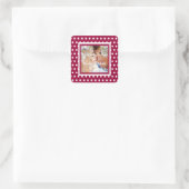 Crisp White Polkadot Pattern Vierkante Sticker (Tas)