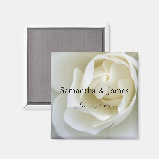 Crisp White Rose Magneet (Voorkant / Achterkant)