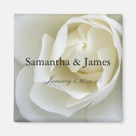 Crisp White Rose Magneet (Voorkant)