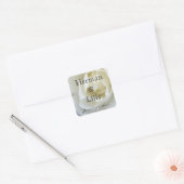 Crisp White Rose Personalized Wedding Vierkante Sticker (Envelop)