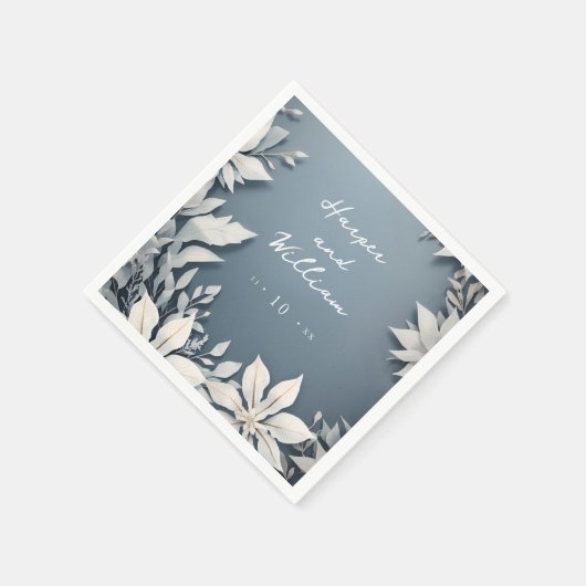 Crisp winter bloemen bruiloft servet (Hoek)