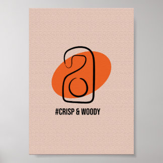 Crisp & Woody Hotel Deur Hanger - Minimalistische Poster