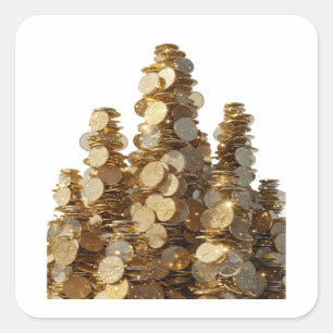 Crisp Zilveren GOUDEN MUNTEN Sticker Motief
