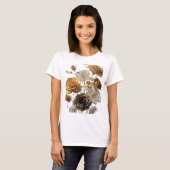 Crisp Zilveren Gouden Rozen T-shirt (Voorkant volledig)