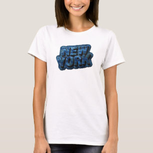 Crispe Navy NEW YORK 3D tekstkunst T-shirt