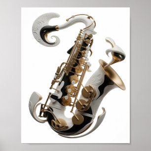 Crispe Zilveren ABSTRACTE KUNST Modeprint Poster