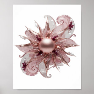 Crispe Zilveren GLOEIENDE ZON Maatwerk Design Poster