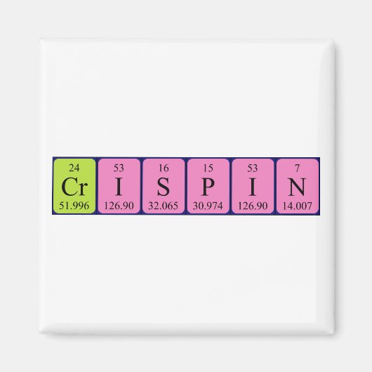 Crispin periodieke table name magnet (Voorkant)