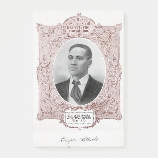 Crispus Attucks: Martelaar van de Amerikaanse Revo Post-it® Notes (Voorkant)