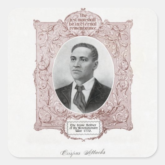 Crispus Attucks: Martelaar van de Amerikaanse Revo Vierkante Sticker (Voorkant)